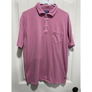 Fish Hippie Co Mens XL Striped‎ Golf Polo Shirt Short Sleeve Collared Pocket